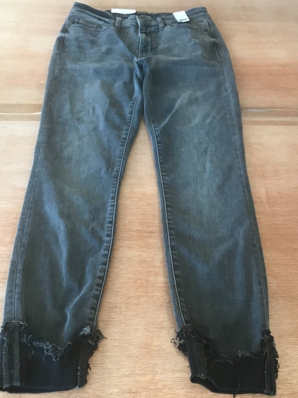 Judy Blue Skinny Fit Jeans Women 9/29 Black Mid Rise High Waist Destroyed Cuff